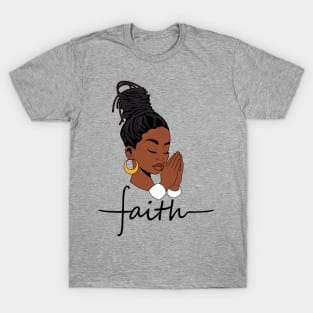 Woman of Faith, Black Woman, locs T-Shirt